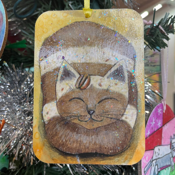 German Chocolate Cake Cat Ornament
