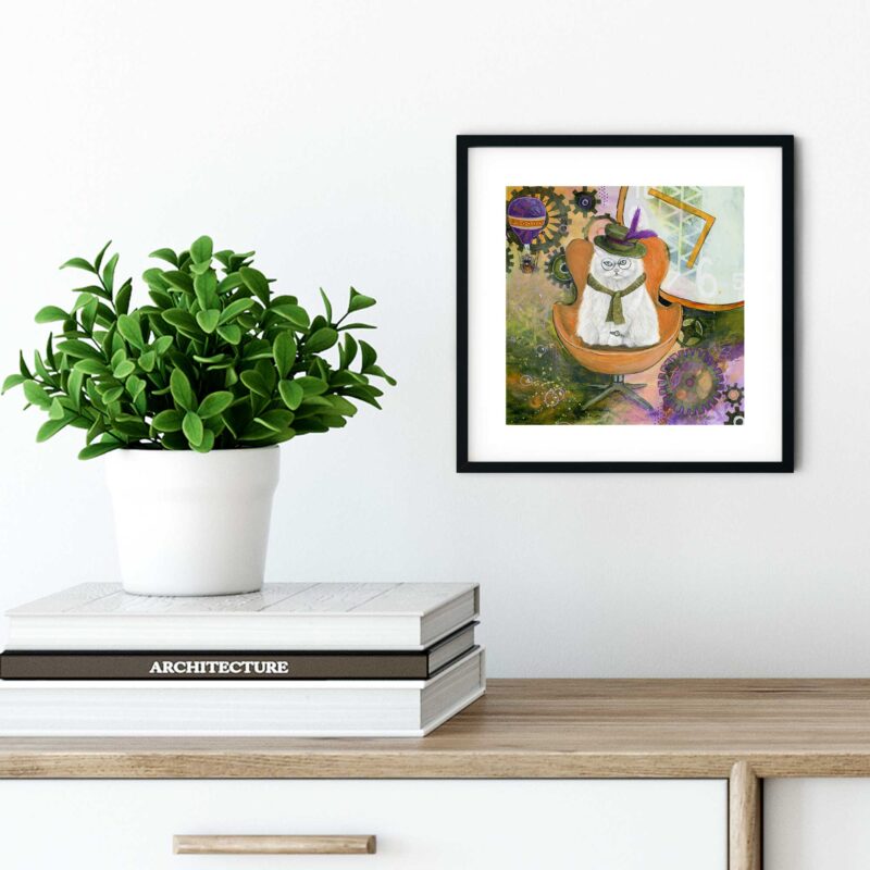 Steampunk Cat - Art Print - Image 3