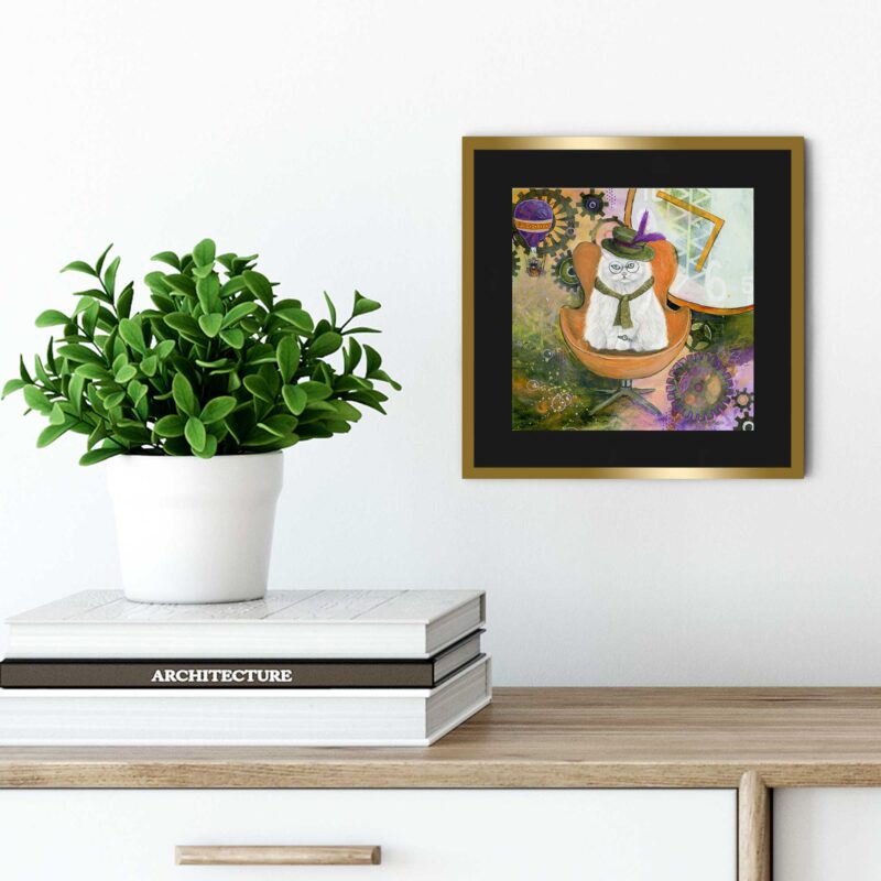 Steampunk Cat - Art Print - Image 2
