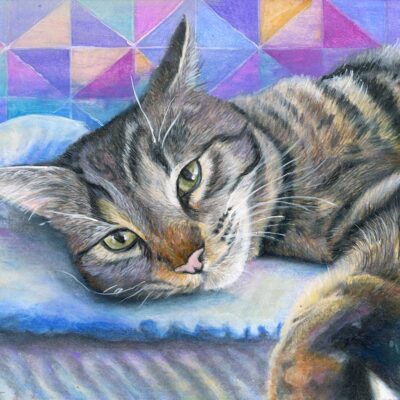 SOLD - Max, 10" x 8", mixed media