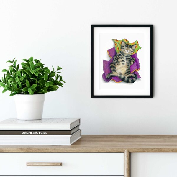 It's a Trap Cat on White - Art Print