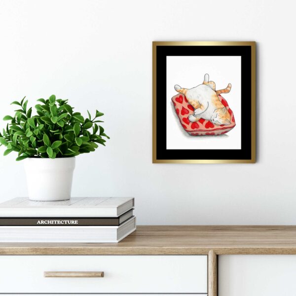 If You Love Me Let Me Sleep Cat on White - Art Print