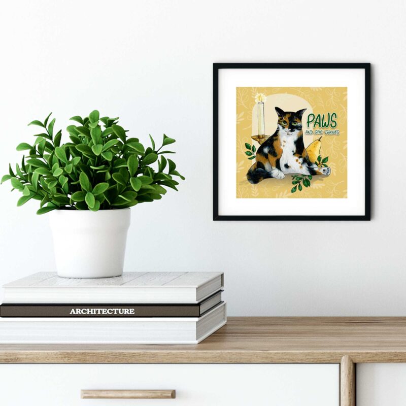 Paws and Give Thanks - Art Print - Image 2
