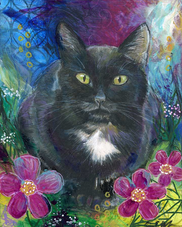 Elegant Fellow, 8" x 10", mixed media