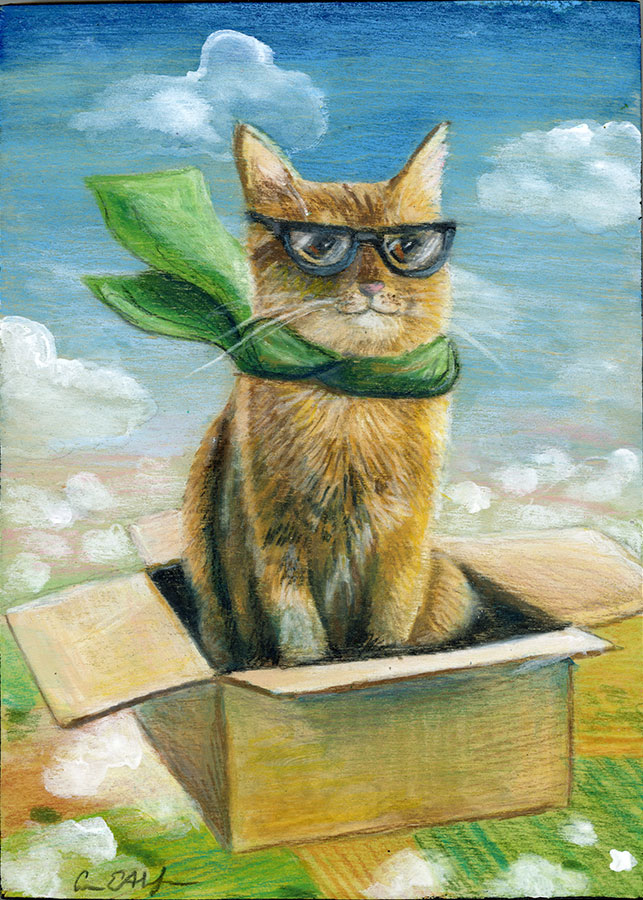Going Places, 5" x 7", mixed media