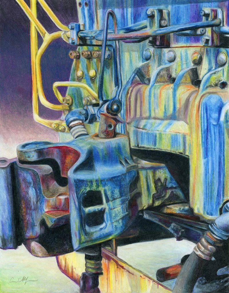 "Hitch in Time", 11" x 14", colored pencil