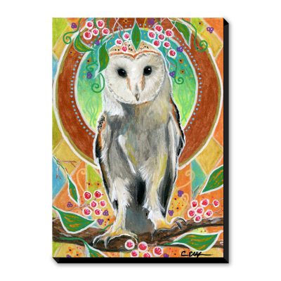 Barn Owl and Berries - Art Print