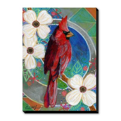 Cardinal in Dogwoods - Art Print