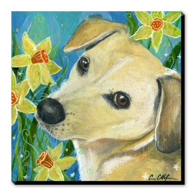 Dog in Daffodils - Art Print