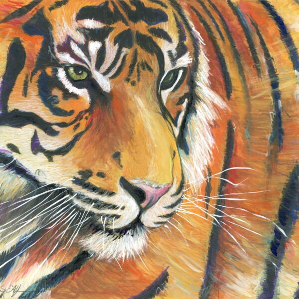 "Eye of the Tiger", 18" x 24", mixed media
