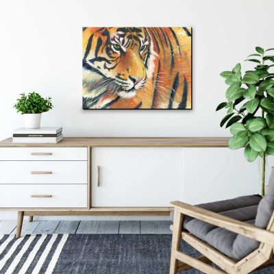"Eye of the Tiger", 18" x 24", mixed media
