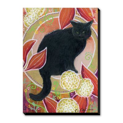 Fall Black Cat - Art Print