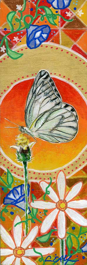 SOLD - "Fall Butterfly", 3" x 9", mixed media