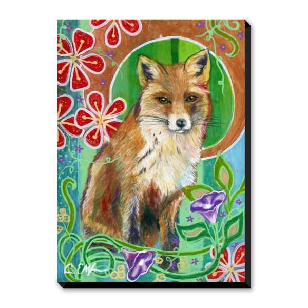 Fox in Morning Glories - Art Print