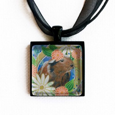 Guinea Pig in Flowers - Pendant