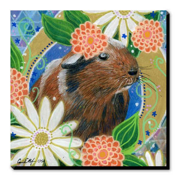 Guinea Pig in Flowers - Art Print