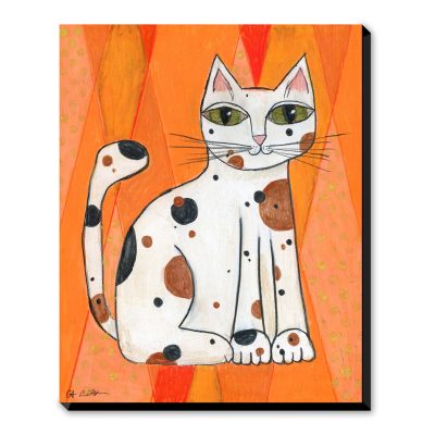 Mod Cat on Orange - Art Print
