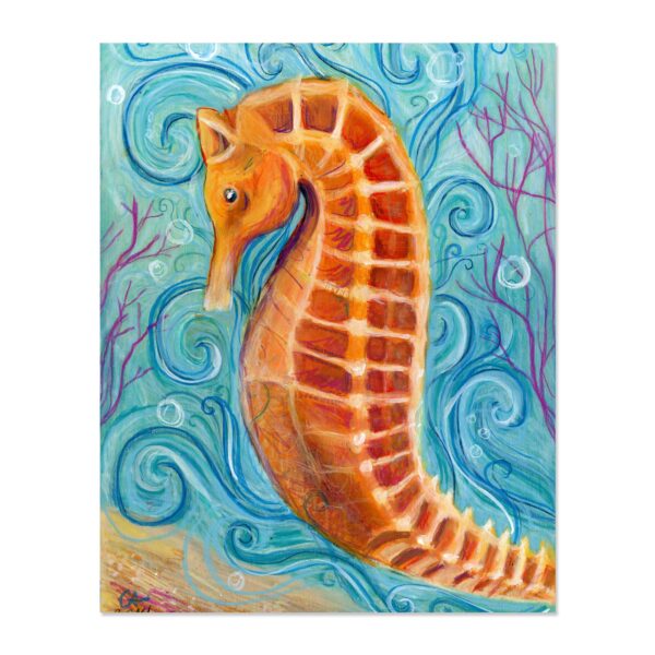 Orange Seahorse - Art Print