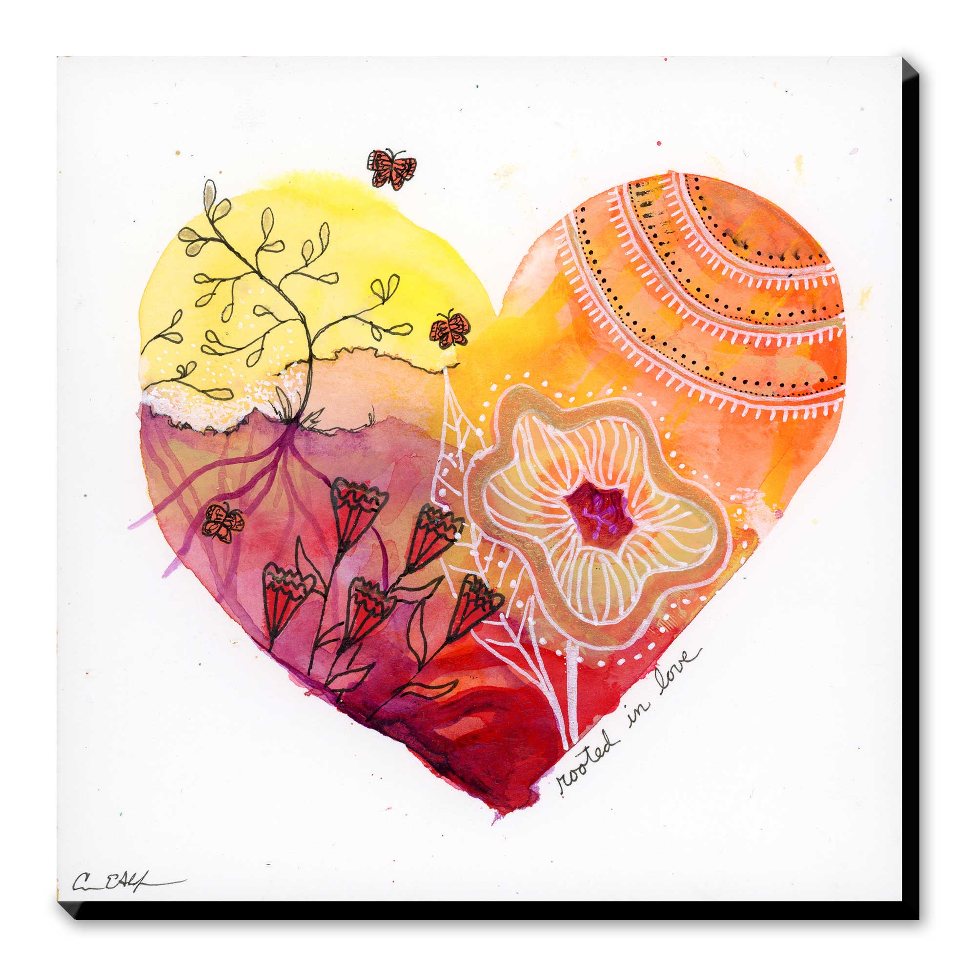 Rooted in Love Heart Art Print