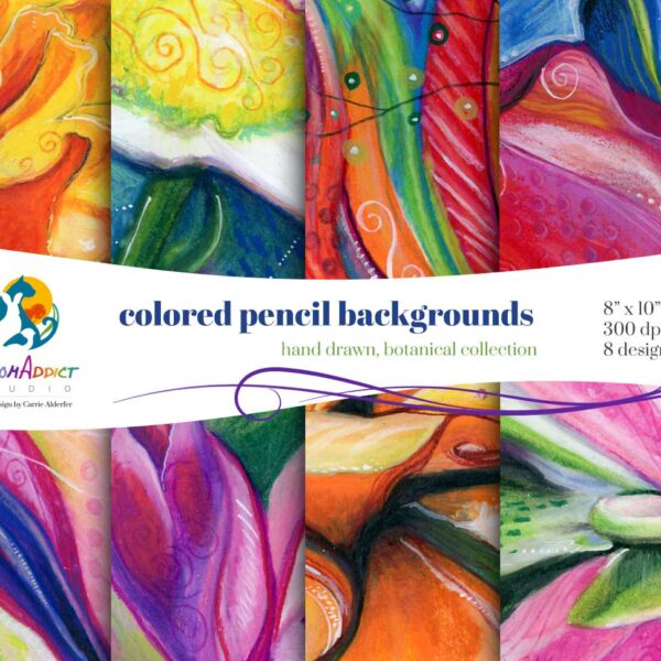 Colored pencil backgrounds - Botanical Collection