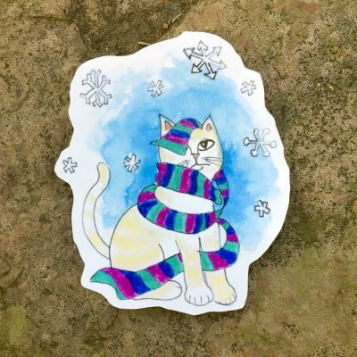 Winter Cat Stickers - Set of 5