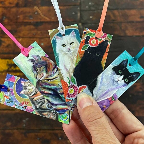 Colorful Cats Mini-Bookmarks