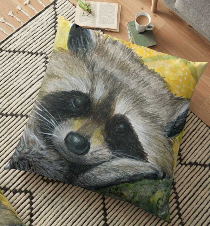 raccoon-floor-pillow