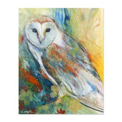 Barn Owl at Sunset - Art Print