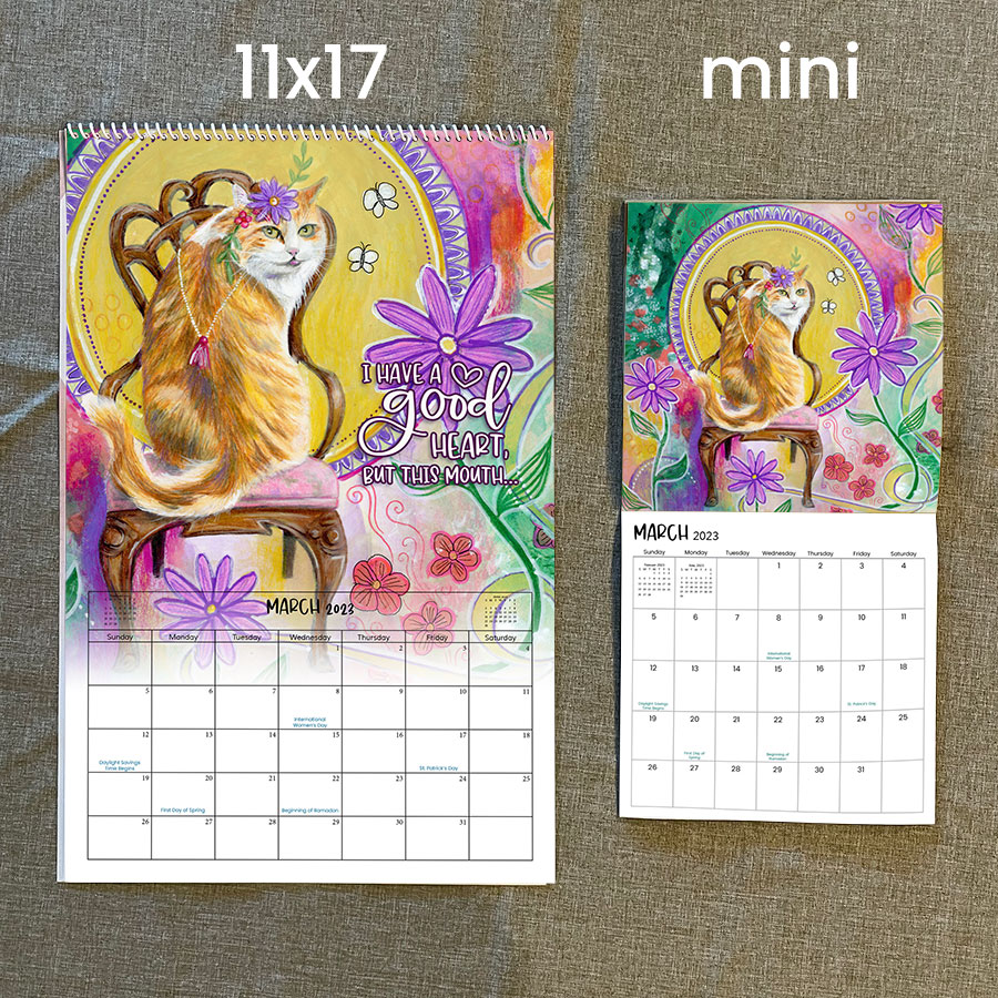7x7 Chairished Cats Mini Wall Calendar - ChromAddict