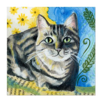 Cat By Candlelight - Art Print
