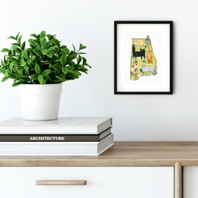 Cats Make It Home #1 (AL) - Art Print