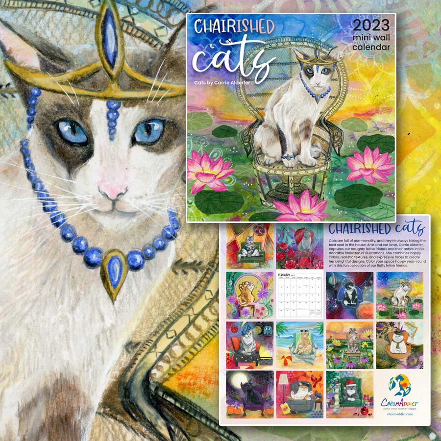 7x7 Chairished Cats Mini Wall Calendar - ChromAddict