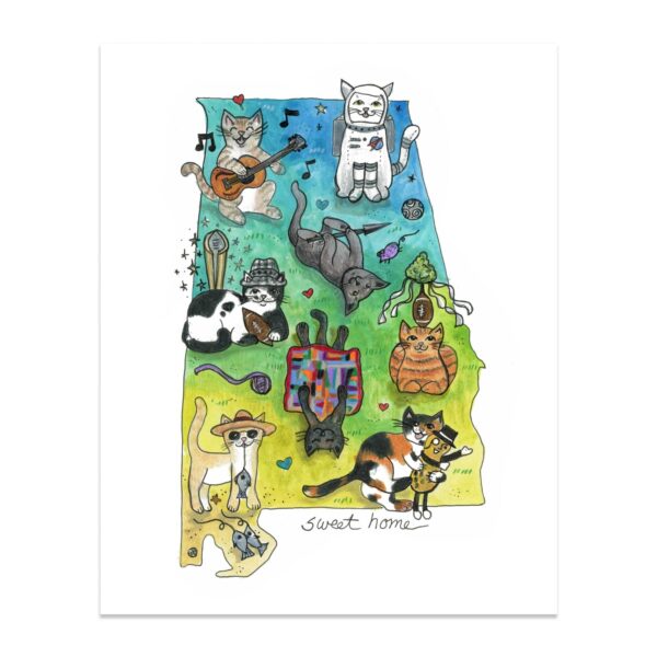 Alabama Cats - Art Print
