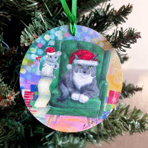 Santa Cat Ornament