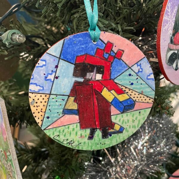 Minecraft-inspired Parrot Ornament