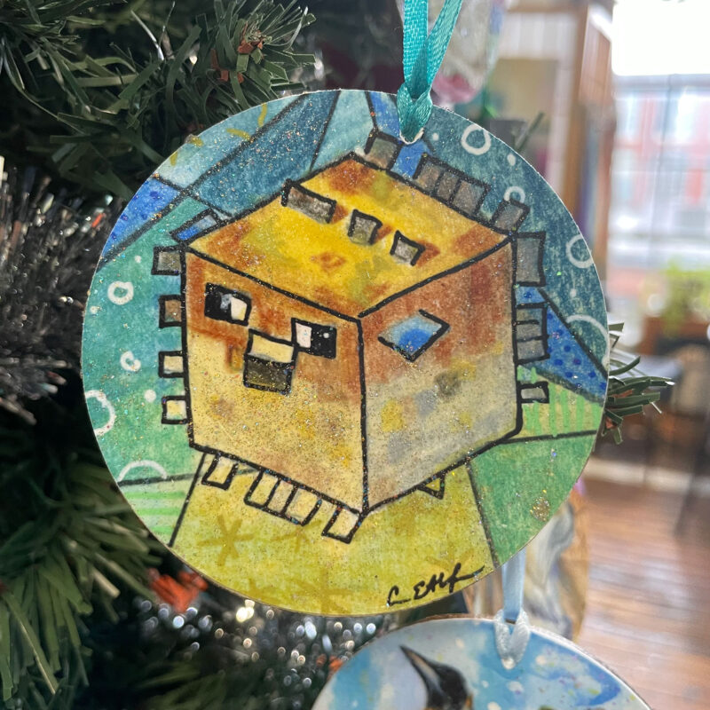 Minecraft-inspired Puffer Fish Ornament