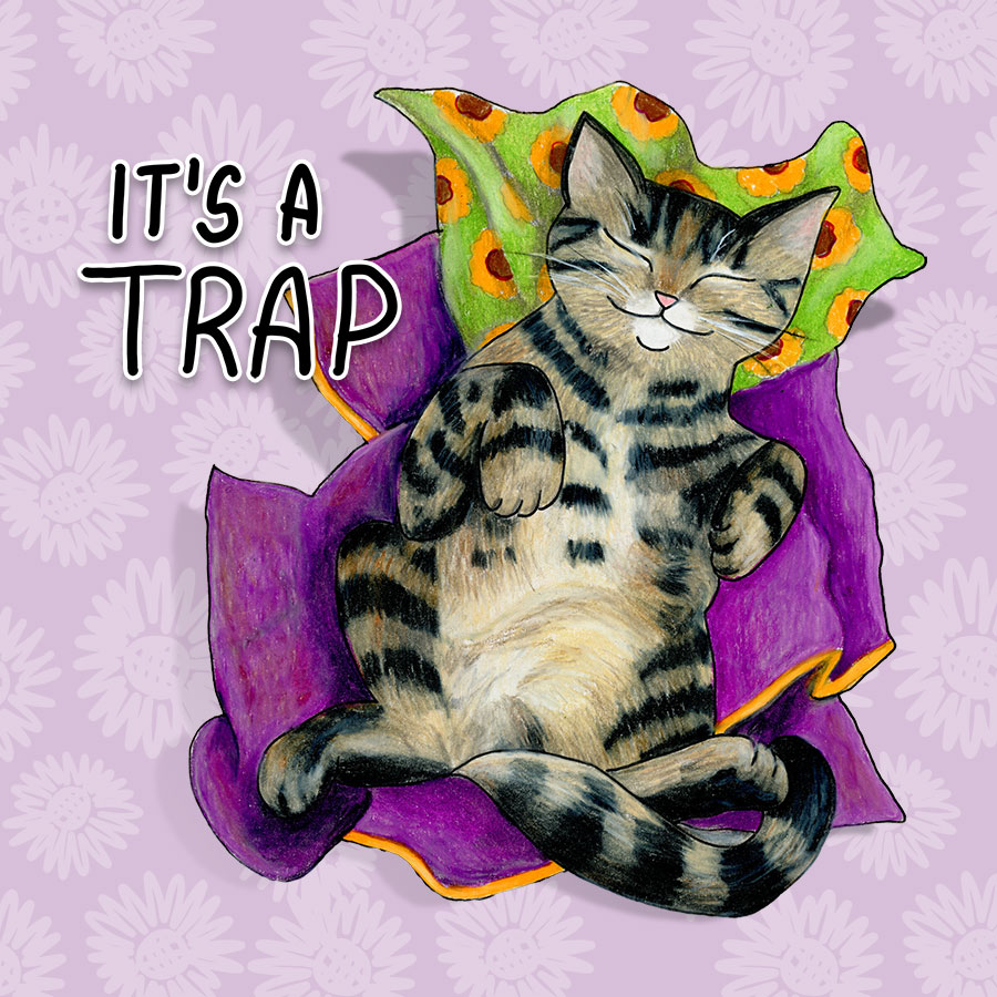 It's a Trap, 8" x 8", print