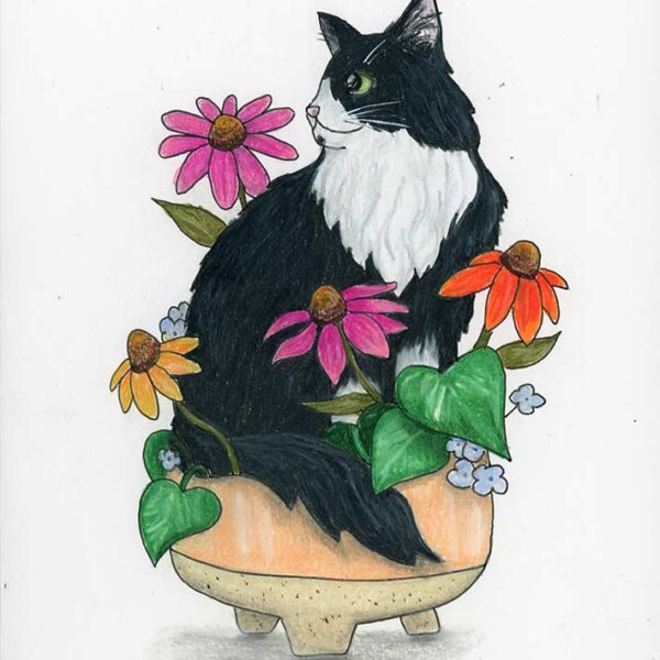 I'm Blooming Sassy Cat - Original Art