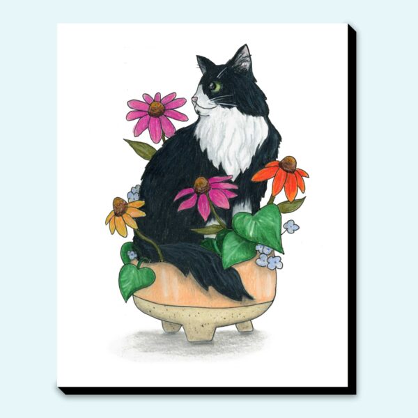 I'm Blooming Sassy Cat - Original Art