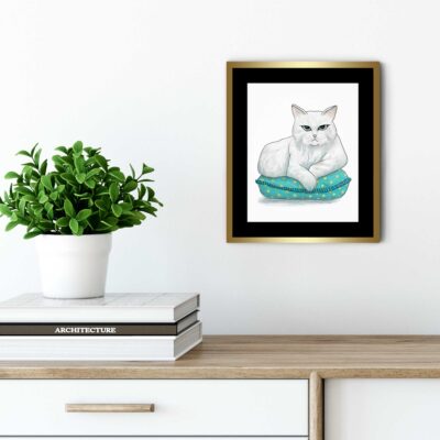 Yes, I Am Judging You Cat on White - Art Print