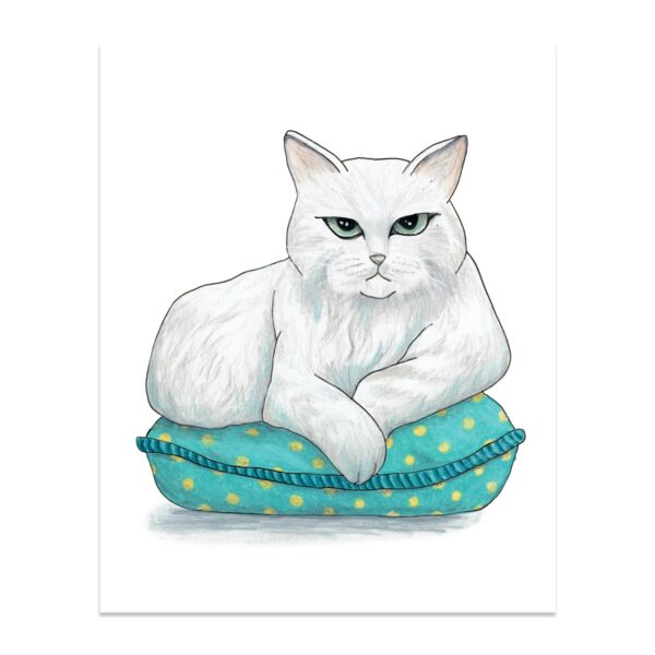 Yes, I Am Judging You Cat on White - Art Print
