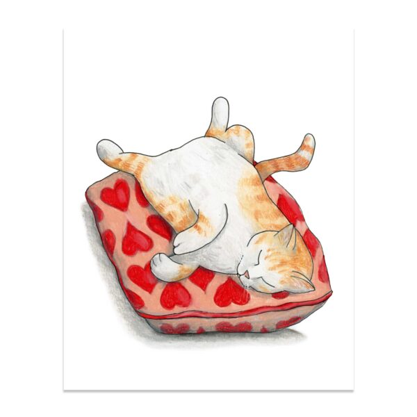 If You Love Me Let Me Sleep Cat on White - Art Print