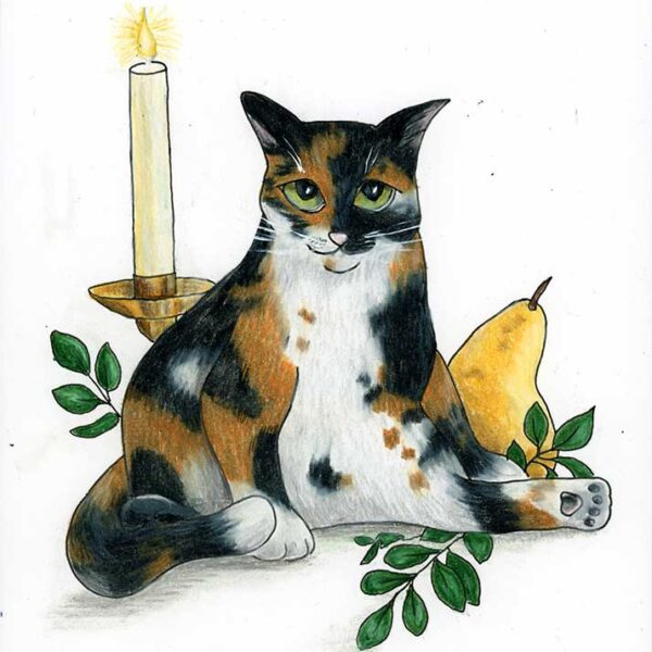 Paws and Give Thanks Sassy Cat - Original Art