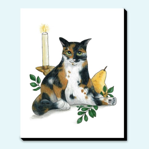 Paws and Give Thanks Sassy Cat - Original Art
