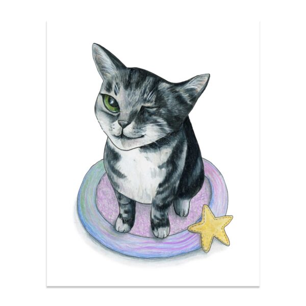 Purr-fect Just the Way You Are Cat on White - Art Print