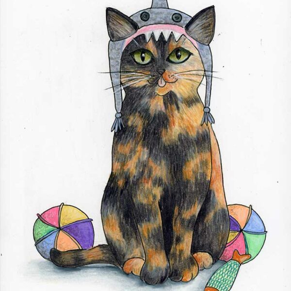 My Brain Has Too Many Tabs Open Sassy Cat - Original Art