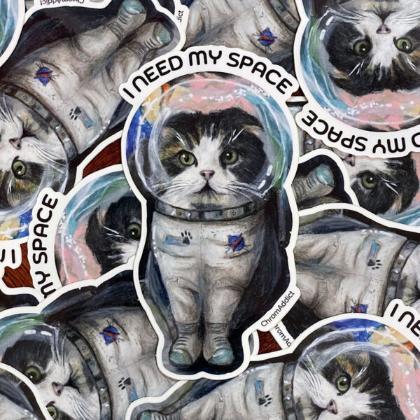 Sticker - I Need My Space Astronaut Cat