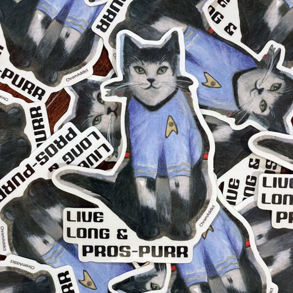 Sticker - Live Long and Prosp-purr Spock Cat