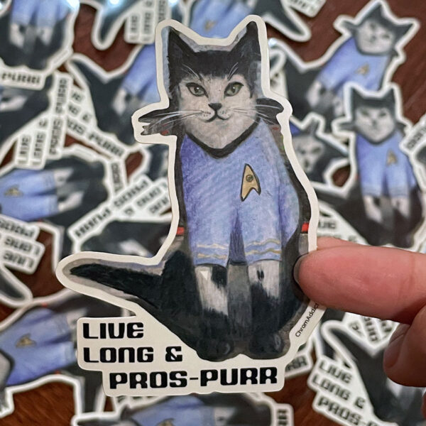 Sticker - Live Long and Prosp-purr Spock Cat