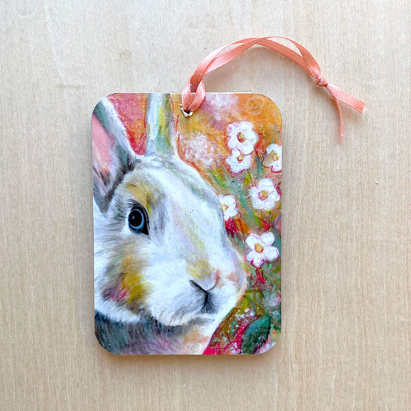 Bunny in Strawberry Blossoms Ornament